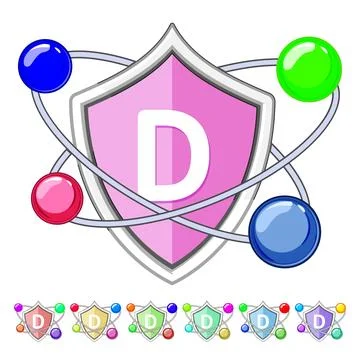 Defense vitamin shield cartoon vector graphic Ilustración de archivo