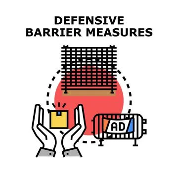 Defensive barrier measures protecting important data access 库存插图