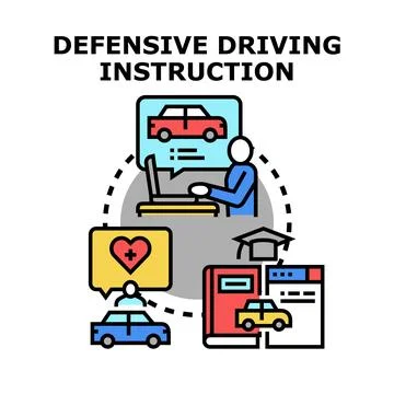 Defensive driving instruction course for safe drivers Ilustración de archivo