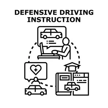 Defensive driving instruction course for safe drivers 스톡 일러스트