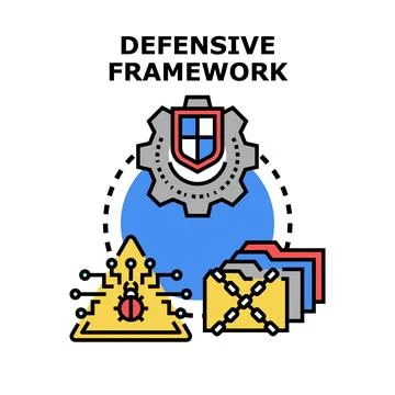 Defensive framework concept for cybersecurity protection system Stock Illustration