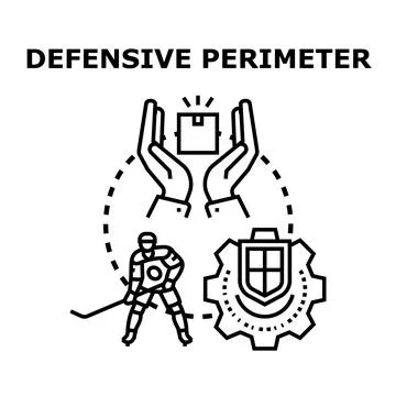 Defensive perimeter protecting important parcel and data Illustrazione stock
