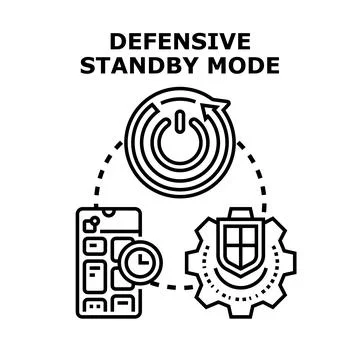 Defensive standby mode with digital security system protection イラスト素材