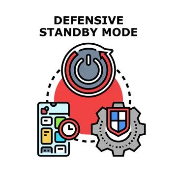 Defensive standby mode with digital security system protection Stock Illustration
