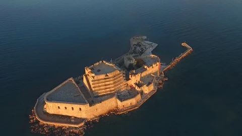 Defensive structure on the island of Greece. Stock Footage 86104871