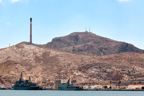 Defensive structures in the vicinity of Cartagena, Spain. Fortifications, a fort Stock Photos