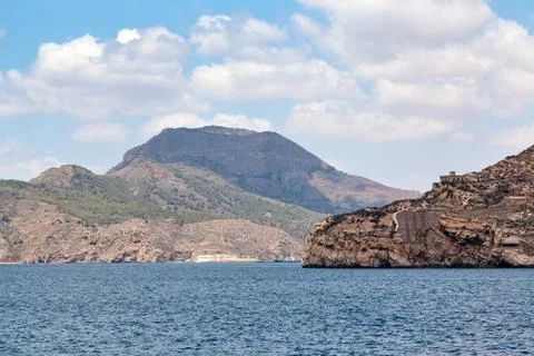 Defensive structures in the vicinity of Cartagena, Spain. Fortifications, a fort Stock Photos