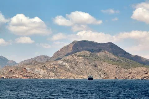 Defensive structures in the vicinity of Cartagena, Spain. Fortifications, a fort Stock Photos
