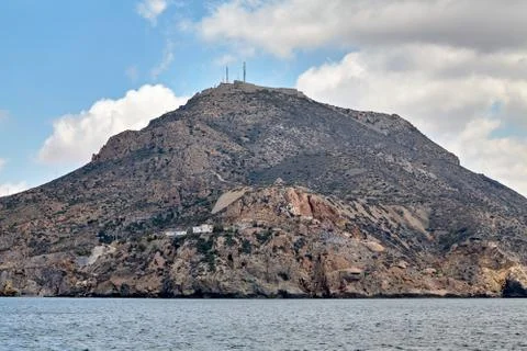 Defensive structures in the vicinity of Cartagena, Spain. Fortifications, a fort Stock Photos