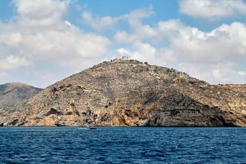 Defensive structures in the vicinity of Cartagena, Spain. Fortifications, a fort Stock Photos