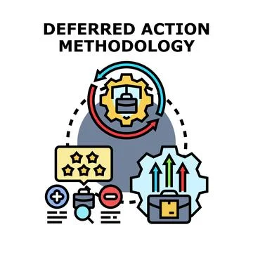 Deferred action methodology planning and process concept Stock Illustration