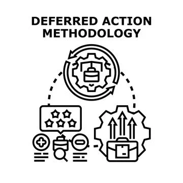 Deferred action methodology planning and process concept Stock Illustration