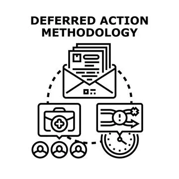 Deferred action methodology vector concept illustrating strategy Stock Illustration