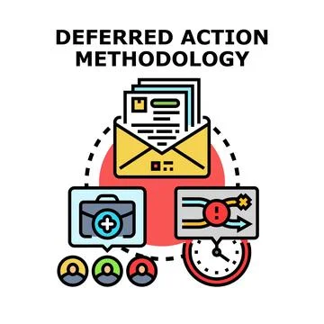 Deferred action methodology vector concept illustrating strategy Stock Illustration