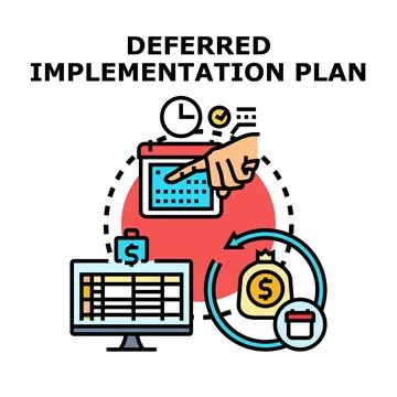 Deferred implementation plan for business strategy Stockillustratie