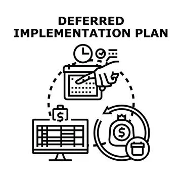 Deferred implementation plan for business strategy Stockillustratie
