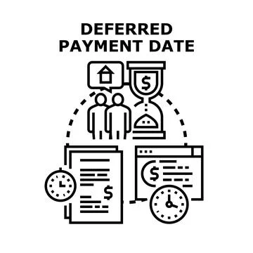Deferred payment date concept for financial management Ilustração Stock