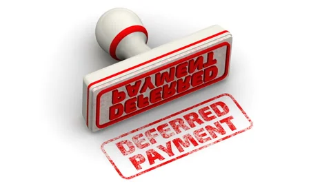 Deferred payment. The stamp leaves a imprint Stock Footage 132069771