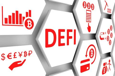 DEFI concept cell background 3d illustration Stock Illustration