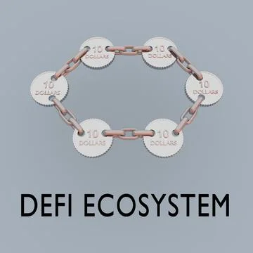 DEFI ECOSYSTEM concept Stock Illustration