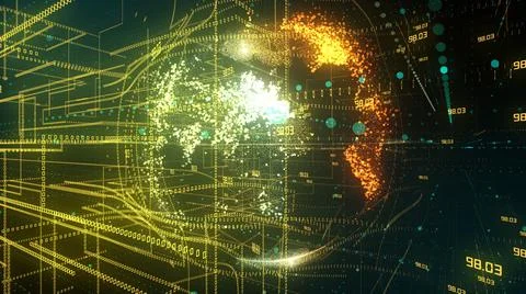 DeFi Safe secure global cloud computing information technology mobile network Illustrazione stock