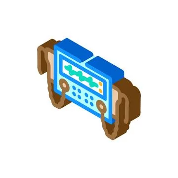 Defibrillator ambulance isometric icon vector illustration Stockillustratie