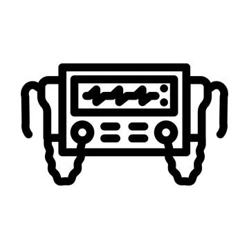 Defibrillator ambulance line icon vector illustration Stockillustratie