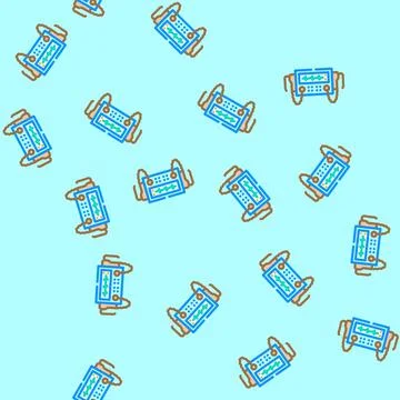 Defibrillator ambulance vector seamless pattern Stock Illustration