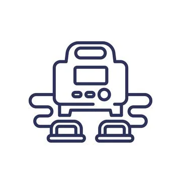 Defibrillator, cpr device line icon イラスト素材