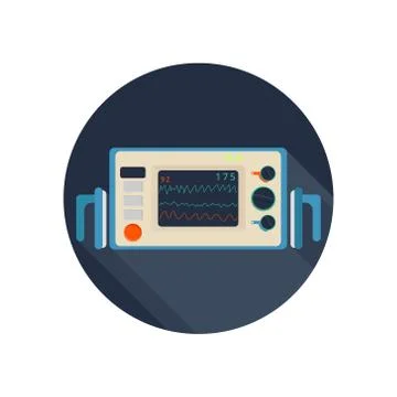 Defibrillator in flat. Device for restoring the heartbeat. Stock Illustration