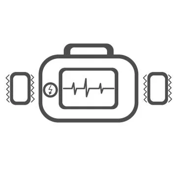 Defibrillator in flat. Device for restoring the heartbeat. Stock Illustration