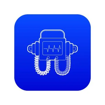 Defibrillator icon blue vector Illustrazione stock