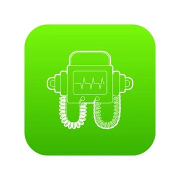 Defibrillator icon green vector イラスト素材