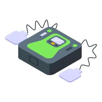 Defibrillator icon isometric vector. Heart aed Stockillustratie