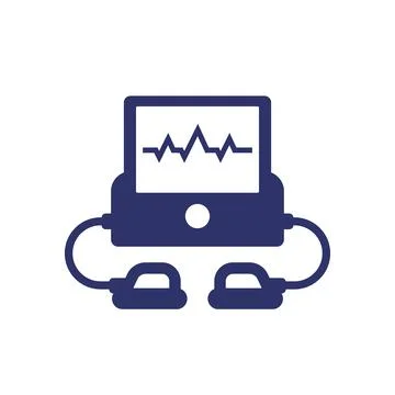 Defibrillator or cpr device icon on white 스톡 일러스트