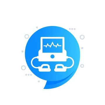Defibrillator or cpr device icon, vector Stock Illustration