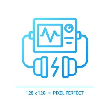 Defibrillator pixel perfect gradient linear vector icon Illustrazione stock