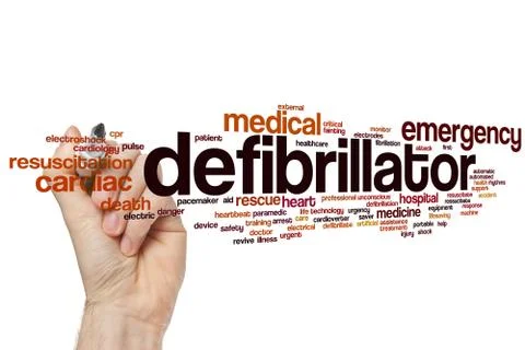 Defibrillator word cloud Illustrazione stock