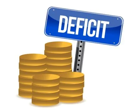 Deficit and coins Stockillustratie