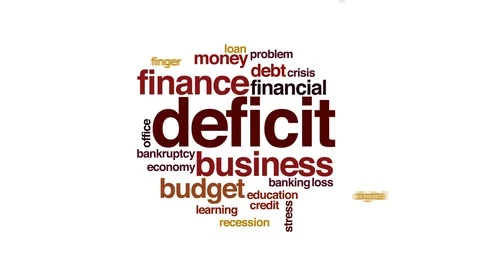 Deficit animated word cloud, text design animation. Stock Footage 72890751