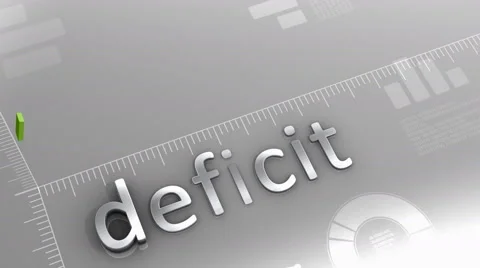 Deficit decreasing chart, statistic and data Stock Footage 61364916