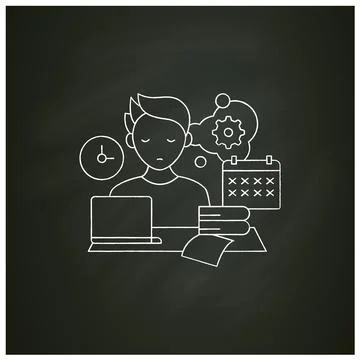 Defier procrastinator chalk icon Stock Illustration