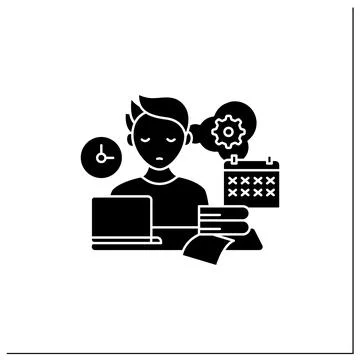 Defier procrastinator glyph icon Stock Illustration