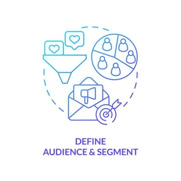 Define audience and segment blue gradient concept icon Stock Illustration