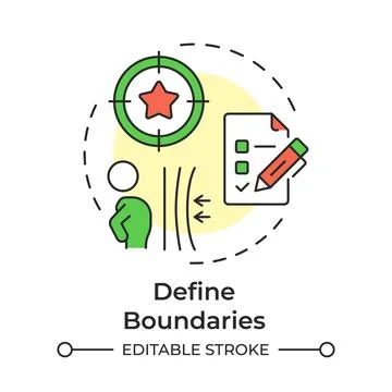 Define boundaries multi color concept icon Illustrazione stock