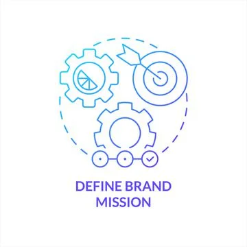 Define brand mission blue gradient concept icon Stock Illustration