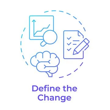 Define change blue gradient concept icon Stock Illustration