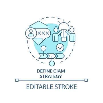 Define CIAM strategy turquoise concept icon イラスト素材