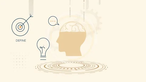 Define Ideate Test and Prototype - Design Process - Animated Illustration Stock Footage 329389936