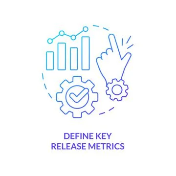 Define key metrics blue gradient concept icon Illustrazione stock